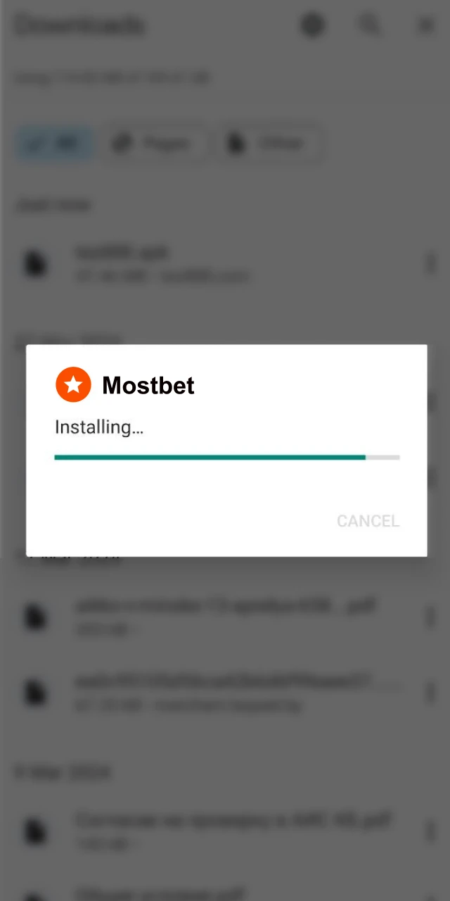 Install the Mostbet APK on your Android device.