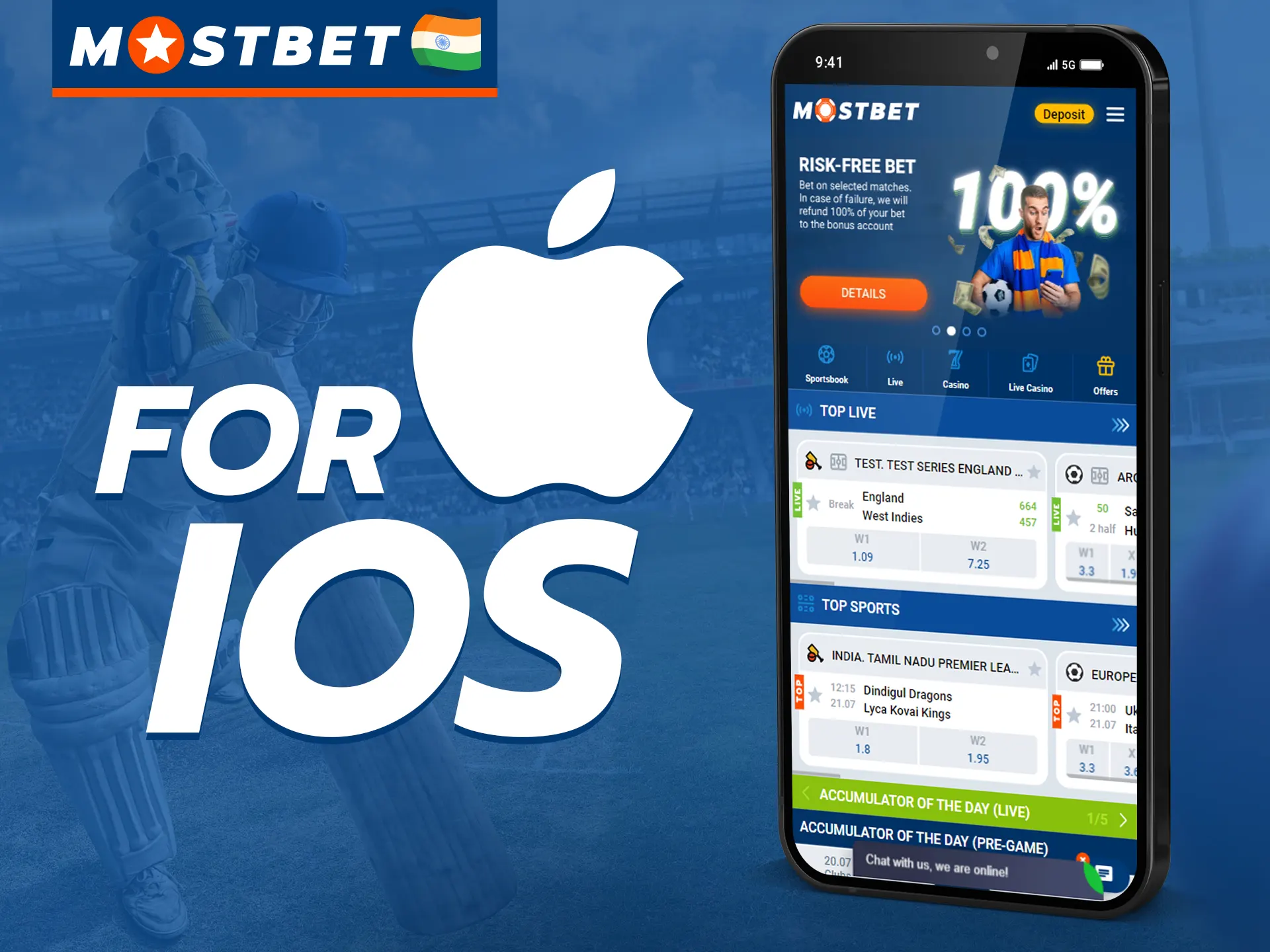 Get quick access to Mostbet using the iOS mobile app.