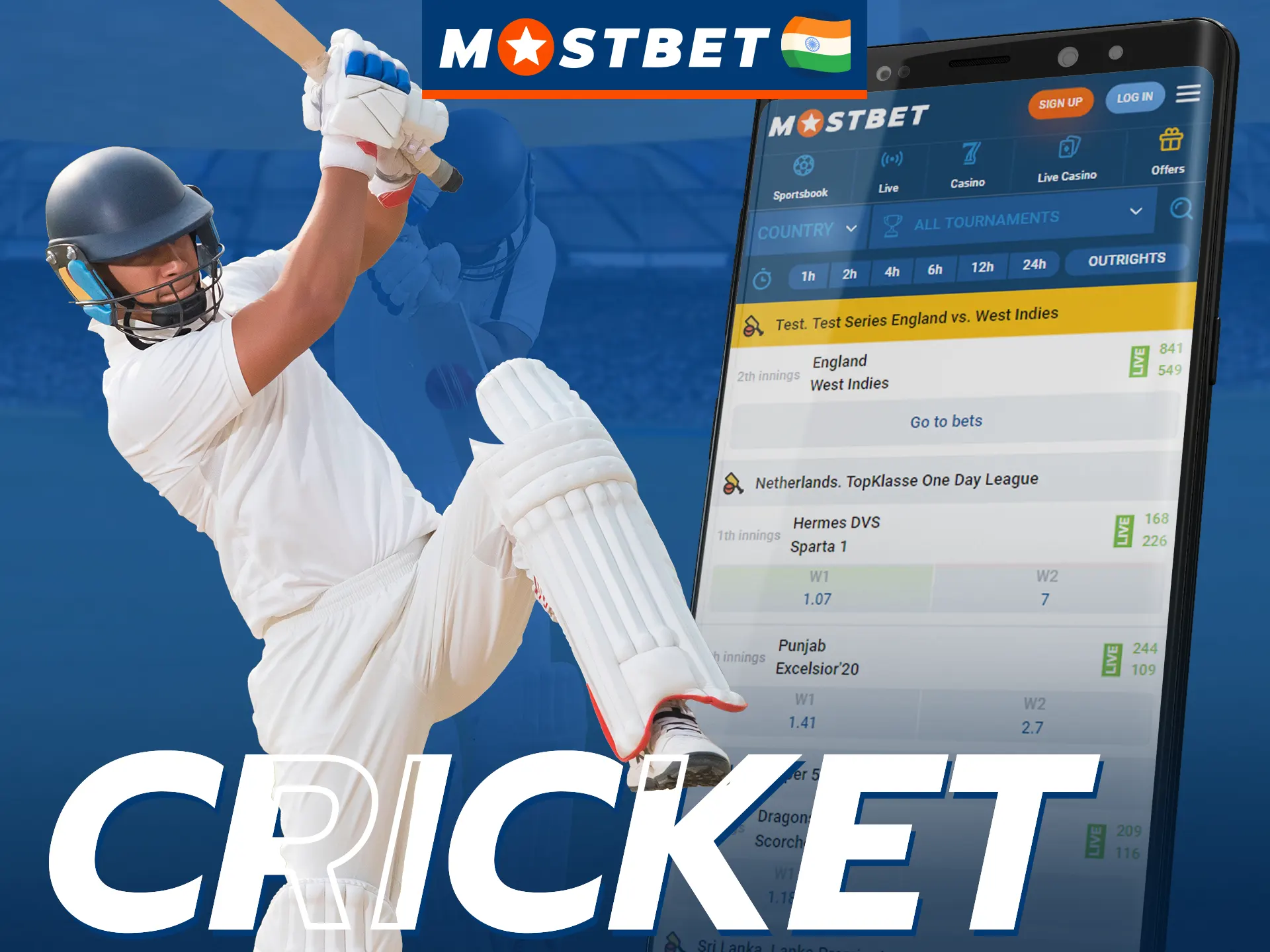 Place bets on cricket and win big on the official Mostbet mobile app.