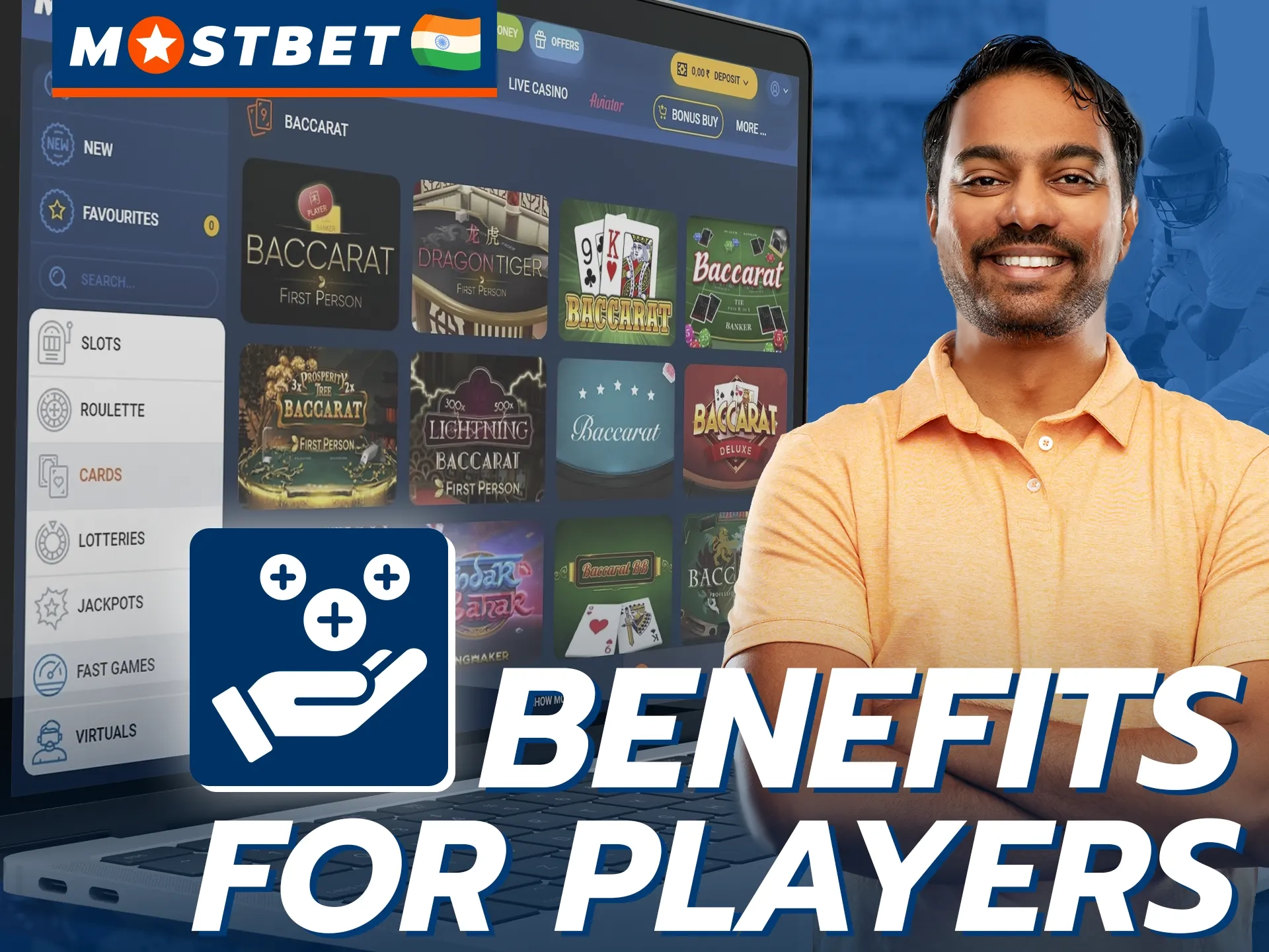 You can get these benefits by playing baccarat at Mostbet.