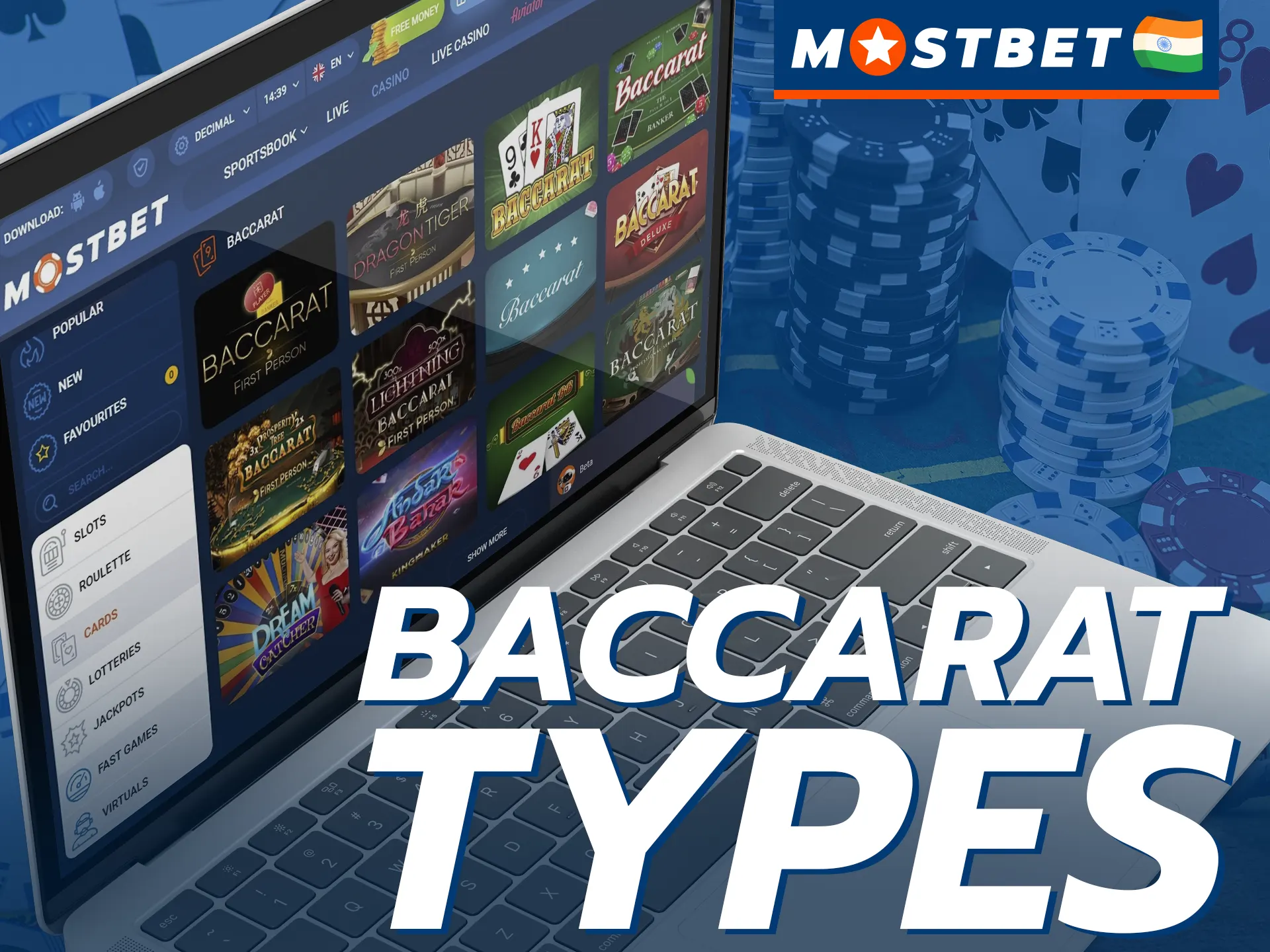 Mostbet provides its users with various types of baccarat games.