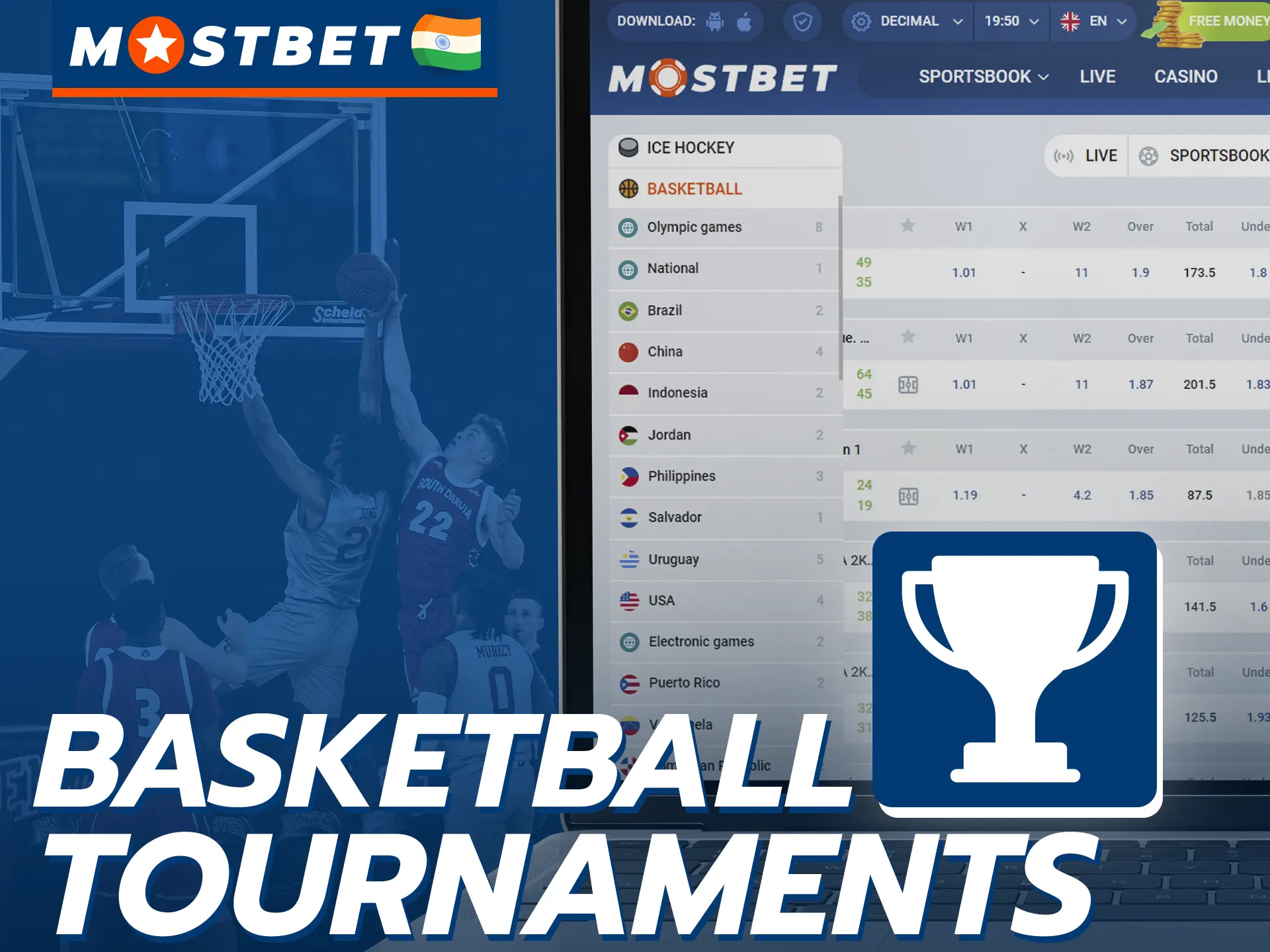 These basketball tournaments are the most interesting to bet on at Mostbet.