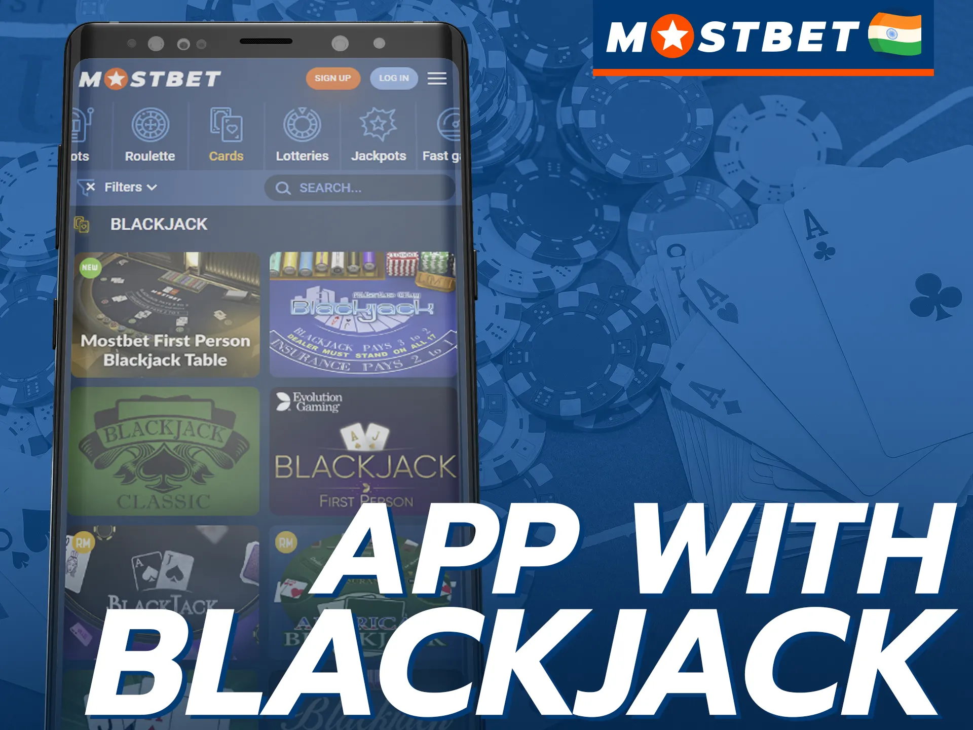 Play blackjack wherever you are using the convenient Mostbet mobile app.