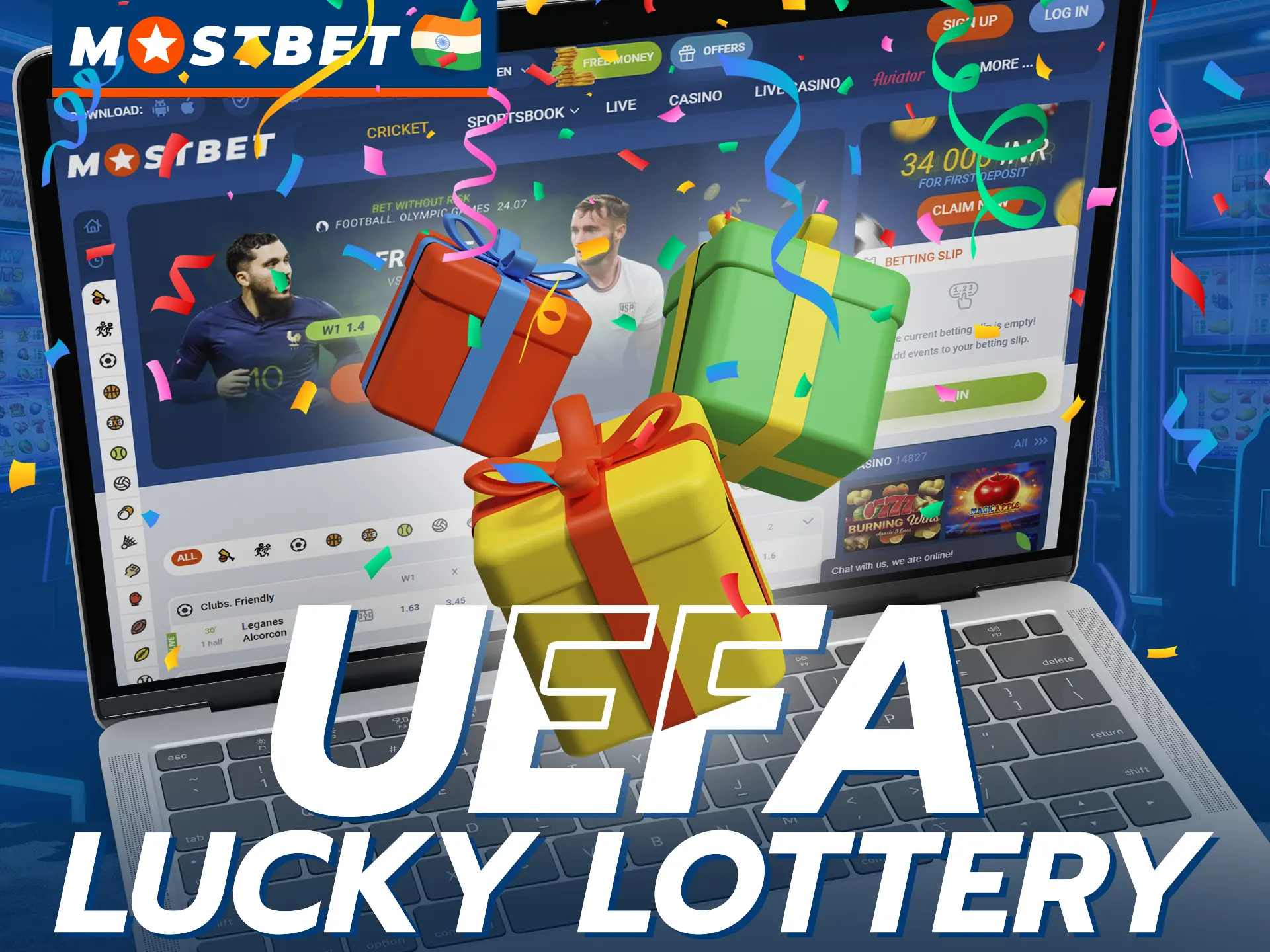 With the UEFA Lucky Lottery bonus you can win really big prizes at Mostbet.