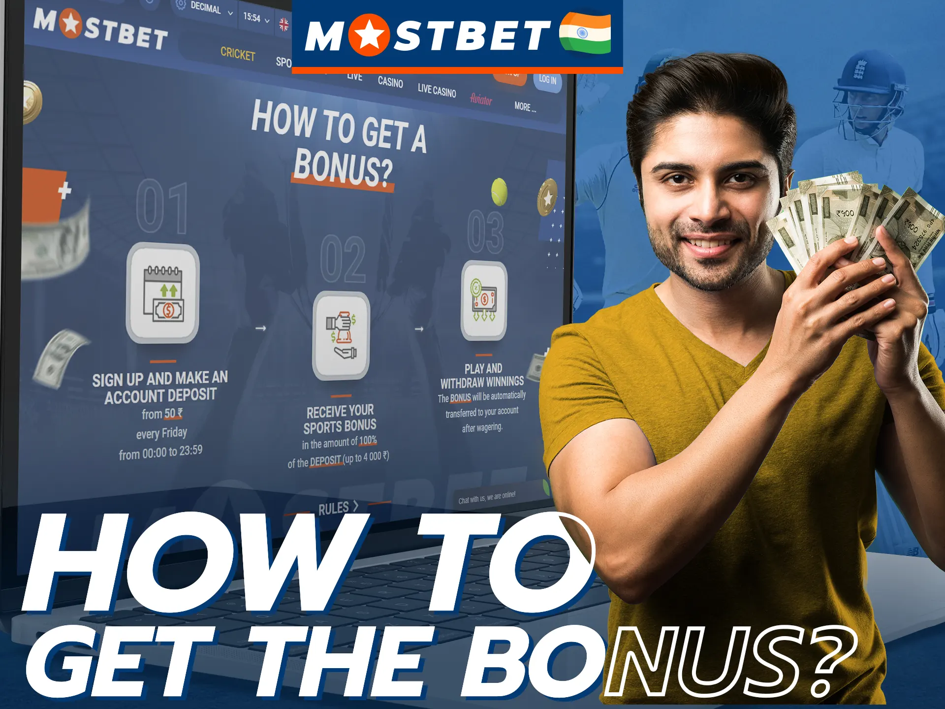 Getting a profitable Mostbet bonus is easy.