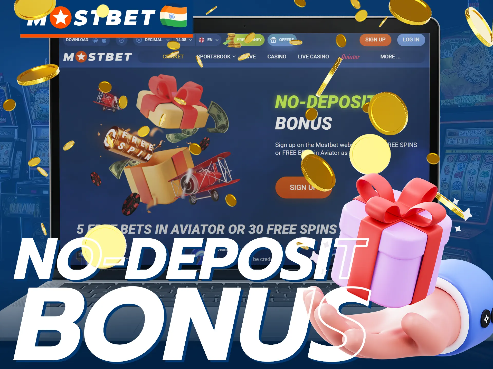 Get a Mostbet bonus without making a deposit.