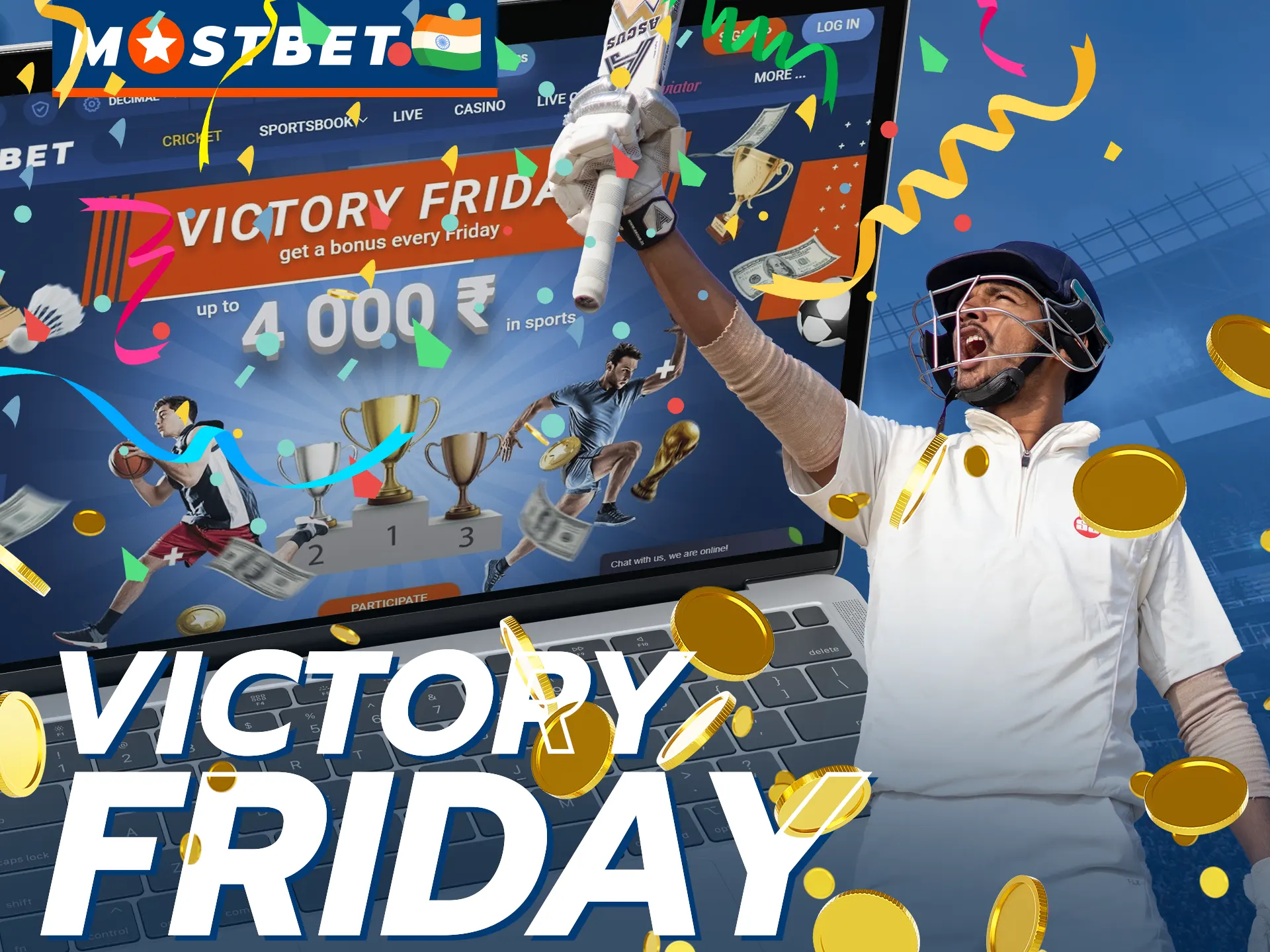 Receive a sports bonus every Friday at Mostbet.