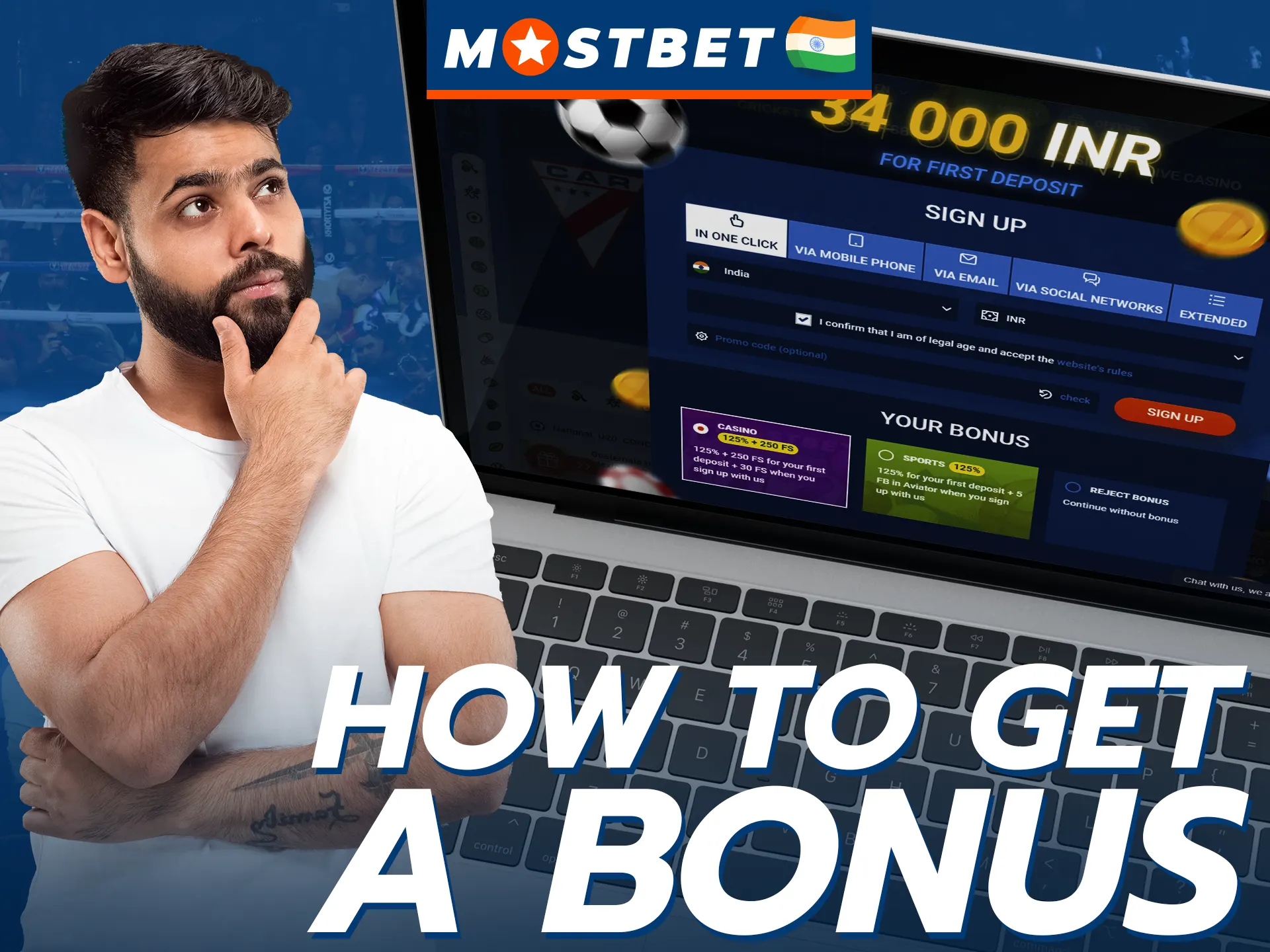 Follow these steps to claim the Mostbet welcome bonus on boxing bets.