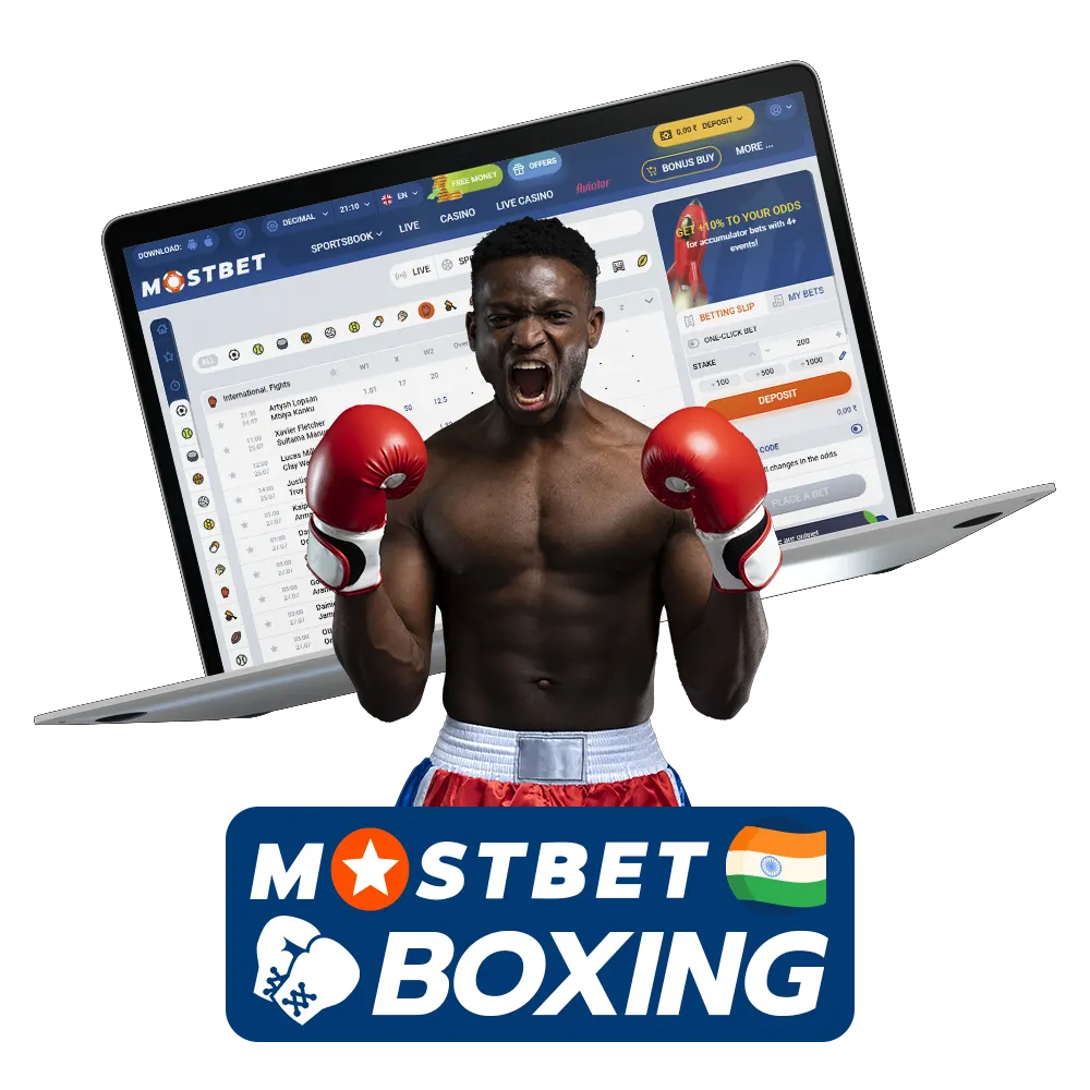 Find the large boxing betting section at Mostbet and place your bet.