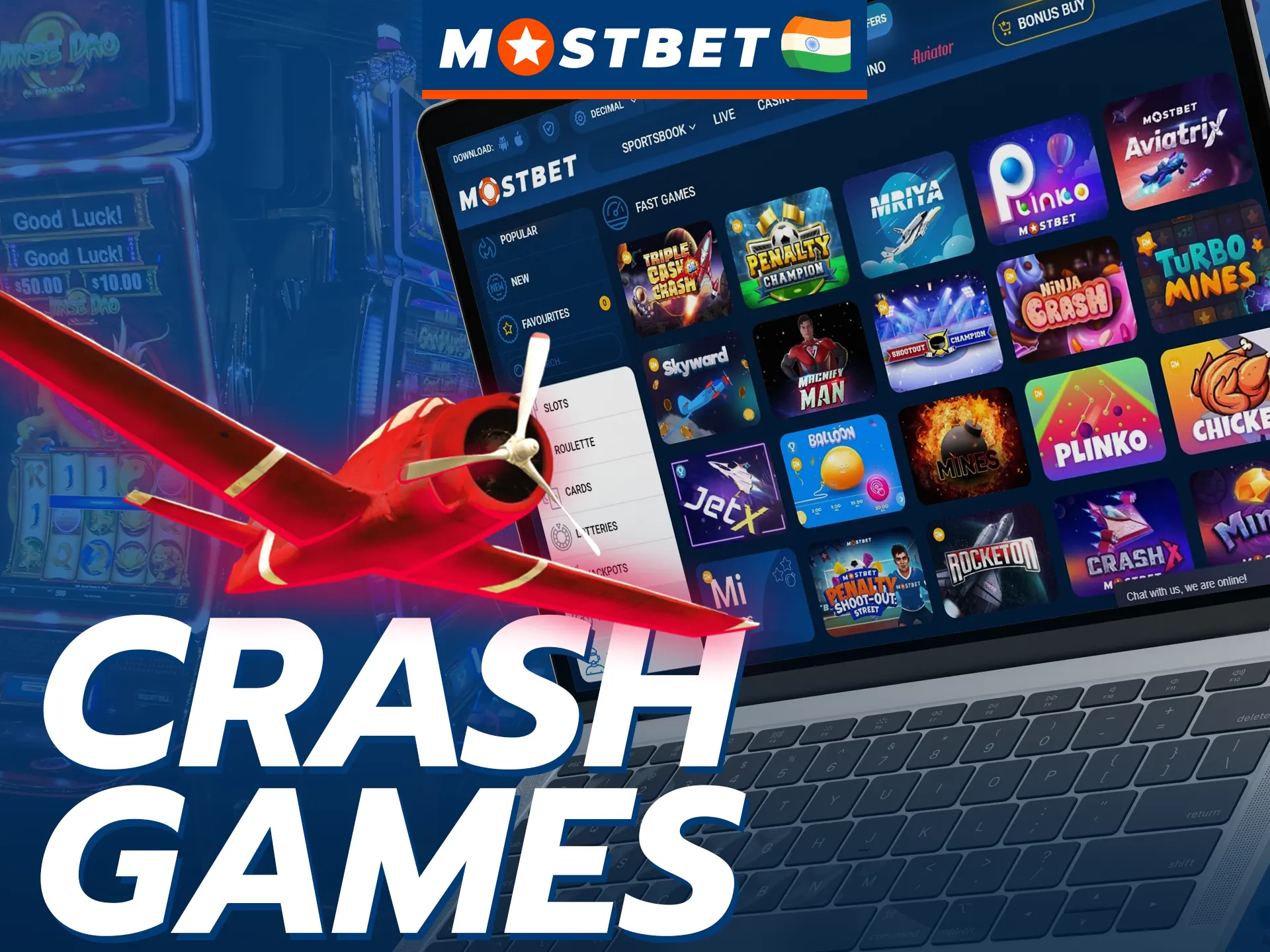 Try your luck in Mostbet crash games.