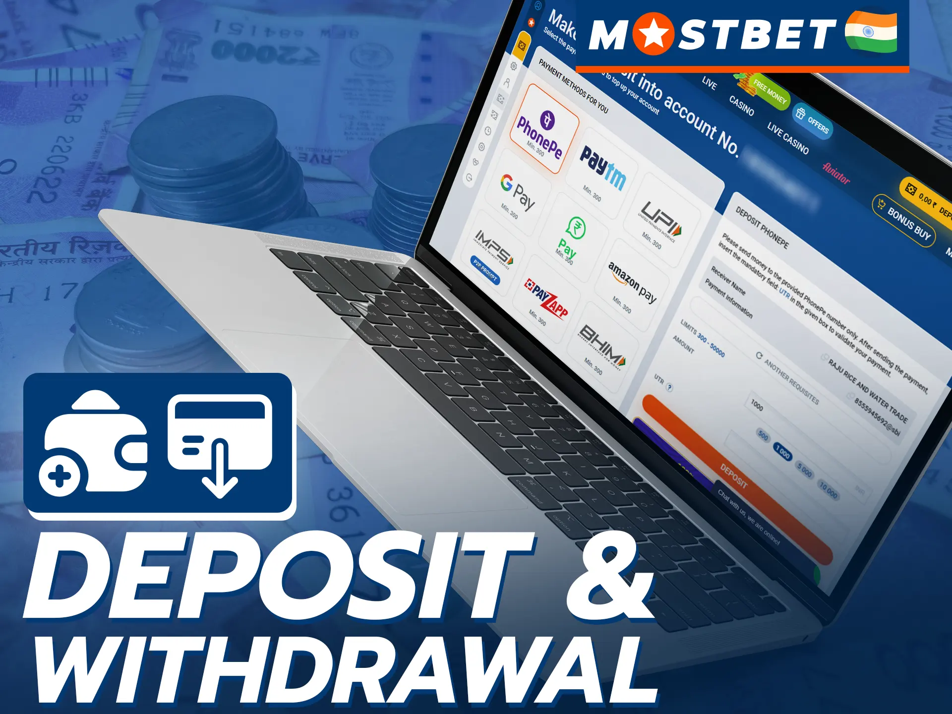 Find out how you can deposit and withdraw funds to play casino games at Mostbet.