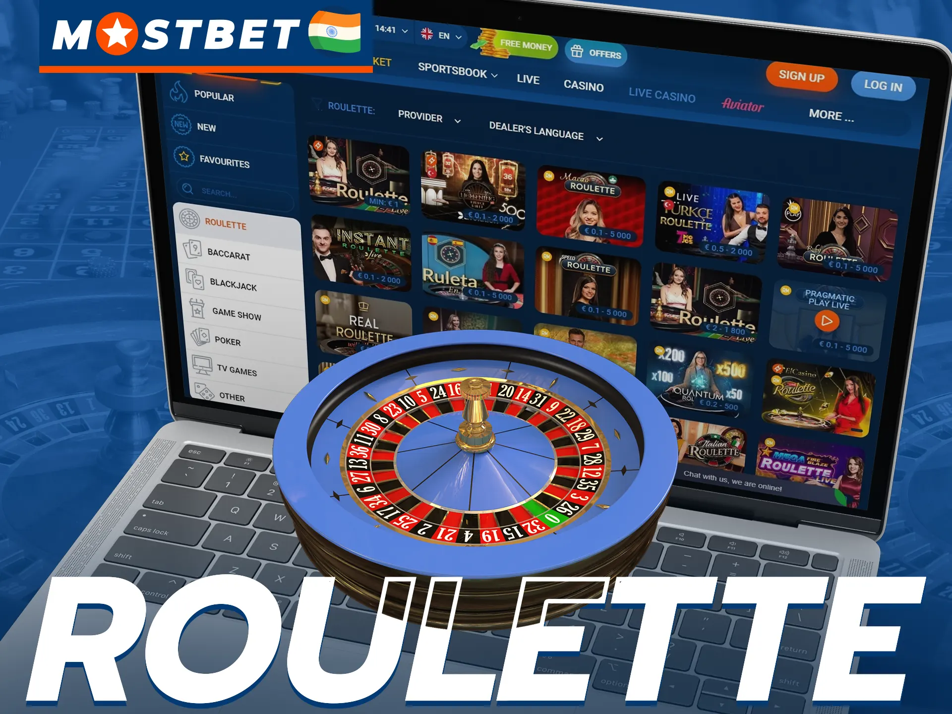 Try your luck in Mostbet roulette games.