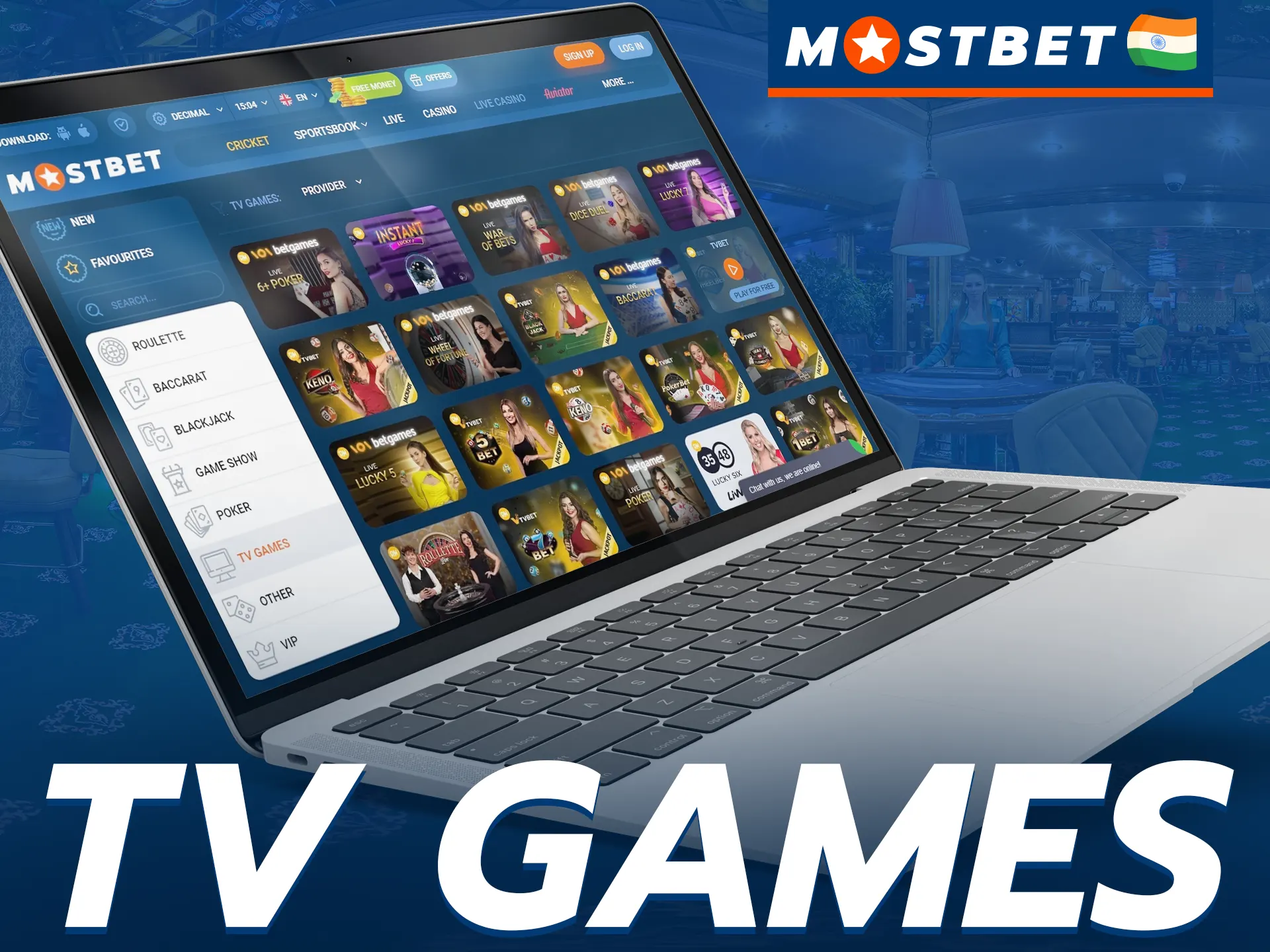 Watch TV games on Mostbet and place bets.