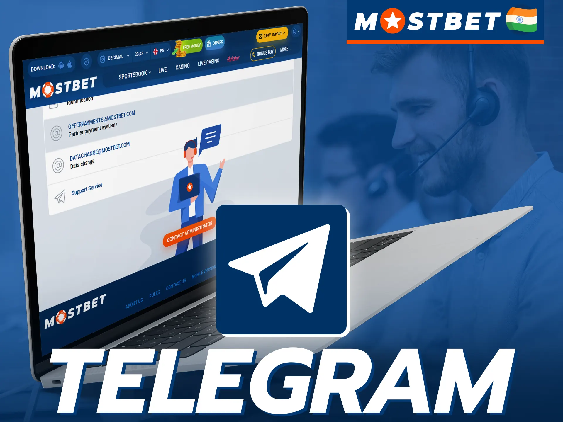 You can contact the Mostbet support team in Telegram.