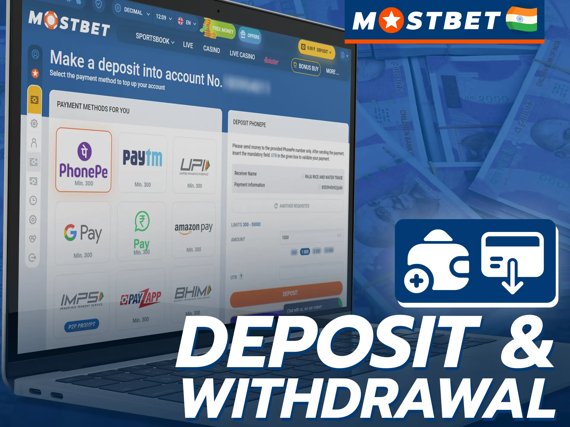 You can use these payment methods for cricket betting on Mostbet.