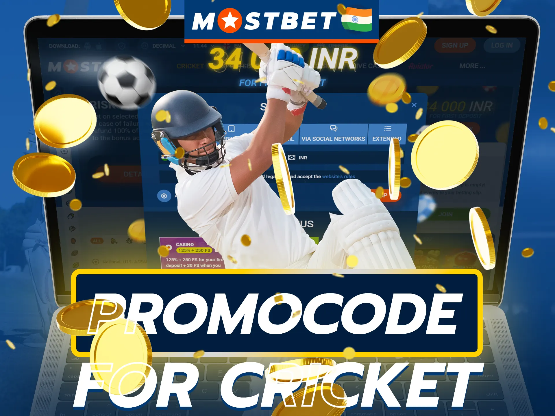 Apply our special Mostbet promo code for cricket betting.