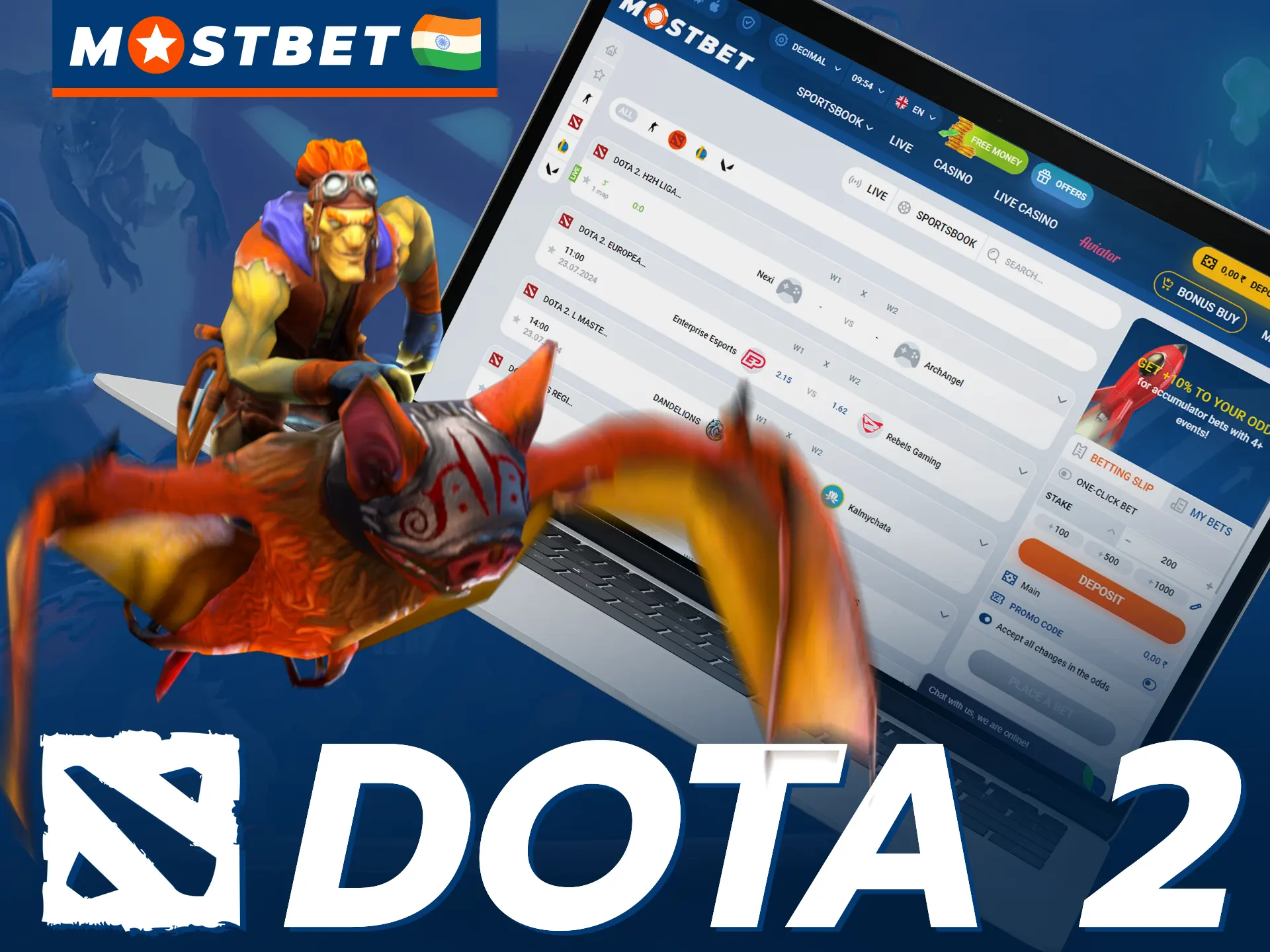 Mostbet offers many betting options for Dota 2.