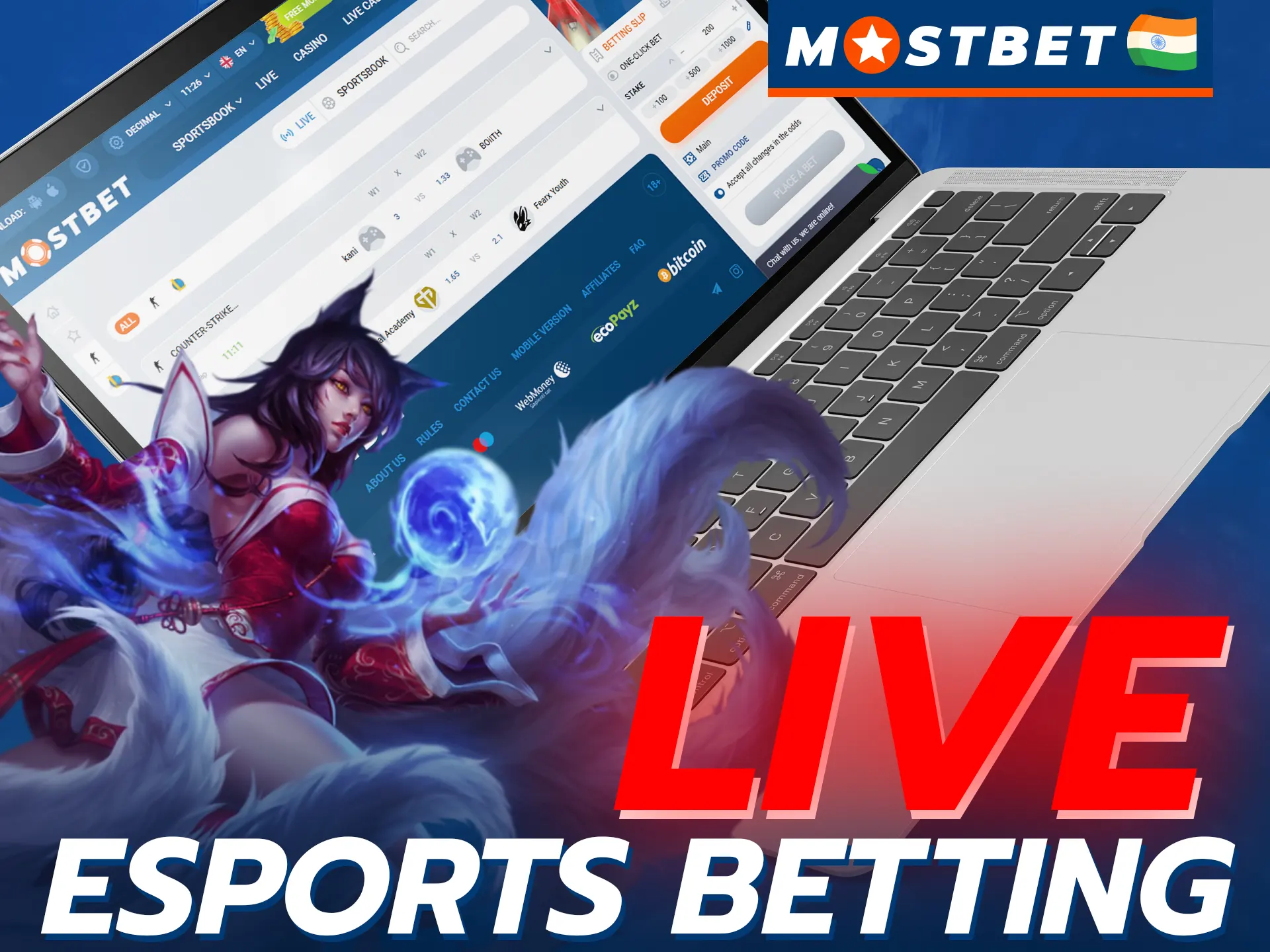 Bet on eSports matches in real time with Mostbet.