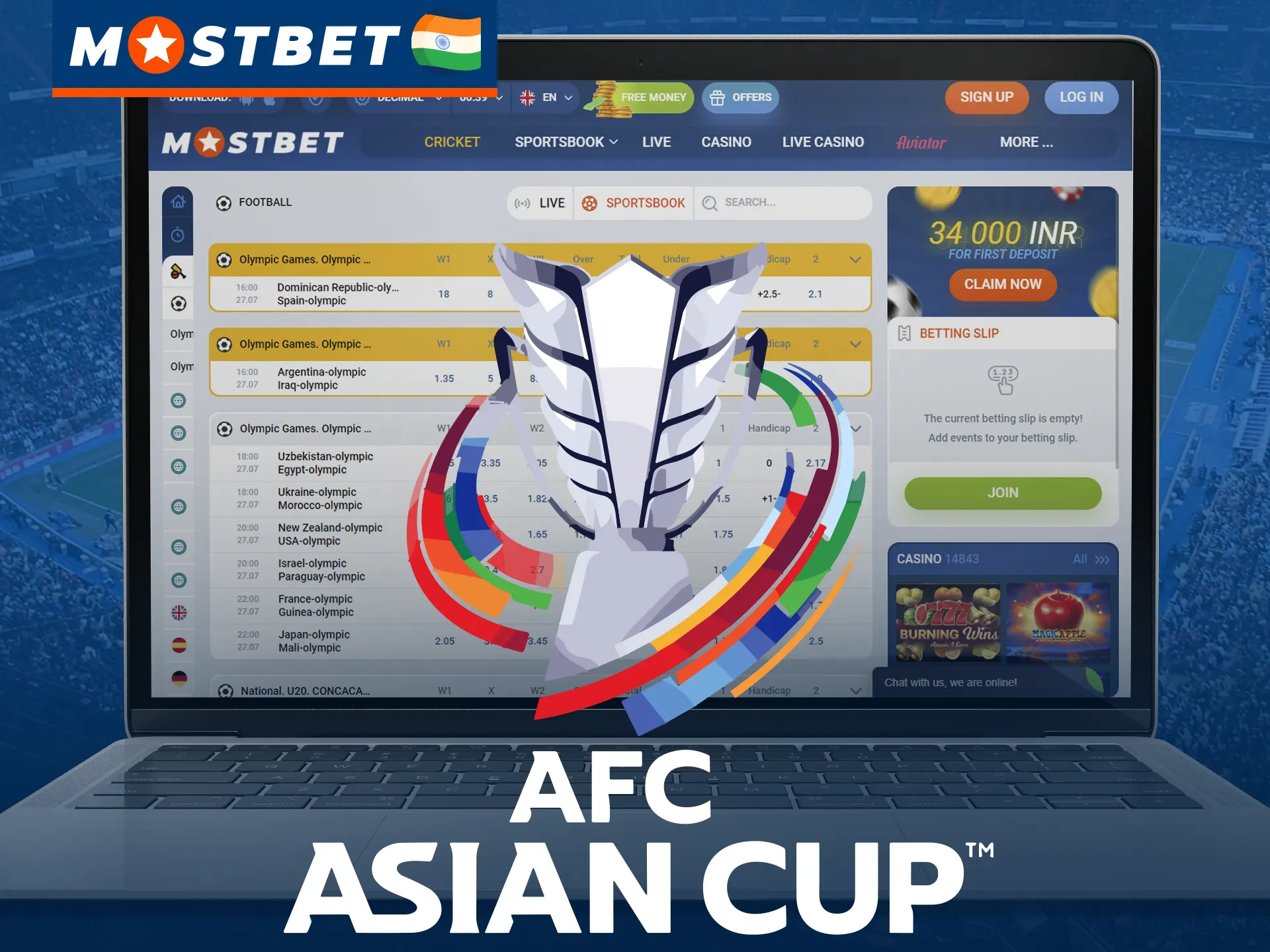 Place your bet on the AFC Asian Cup football event at Mostbet.