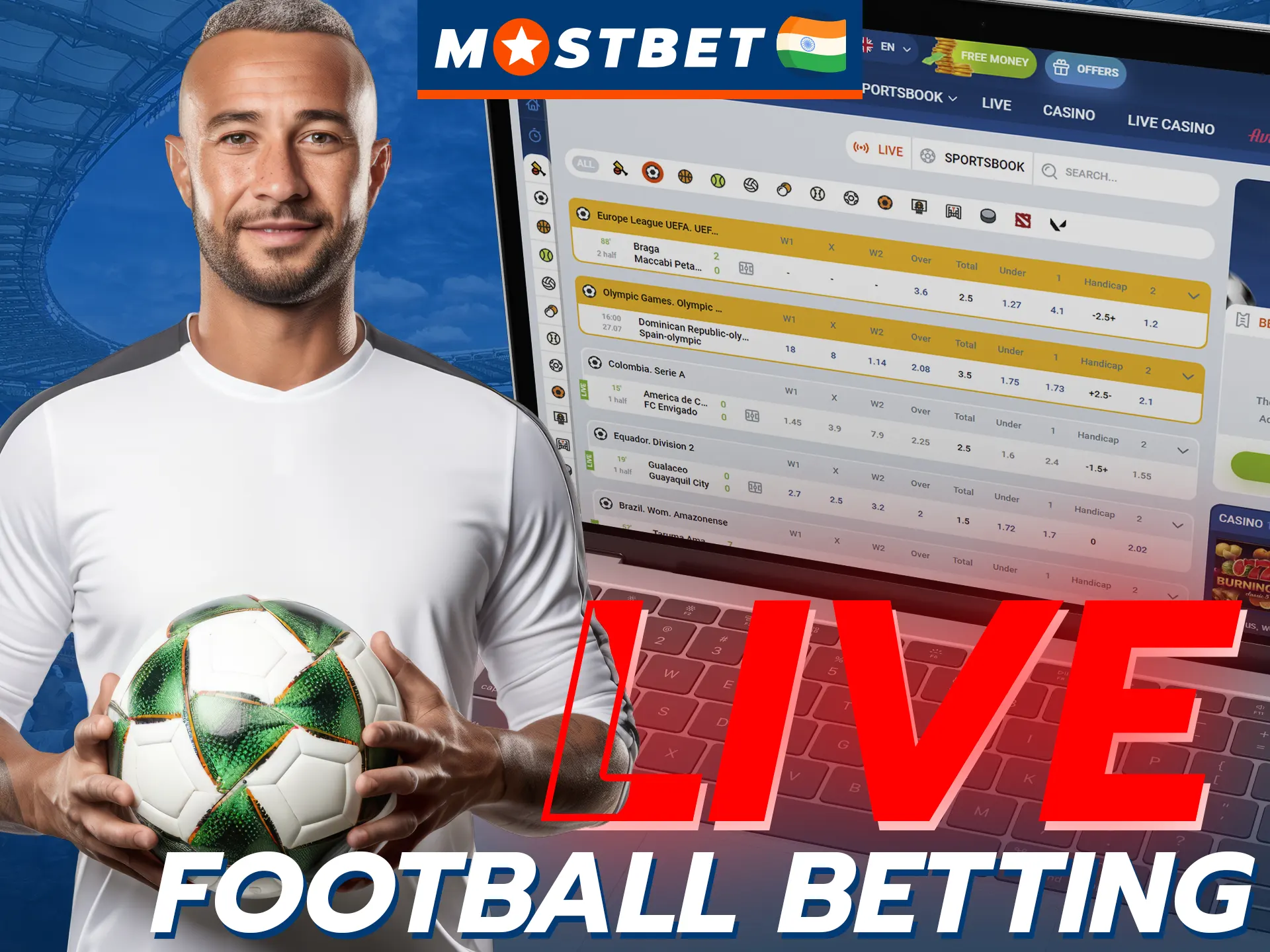 Place bets on football live on the Mostbet website or mobile app.