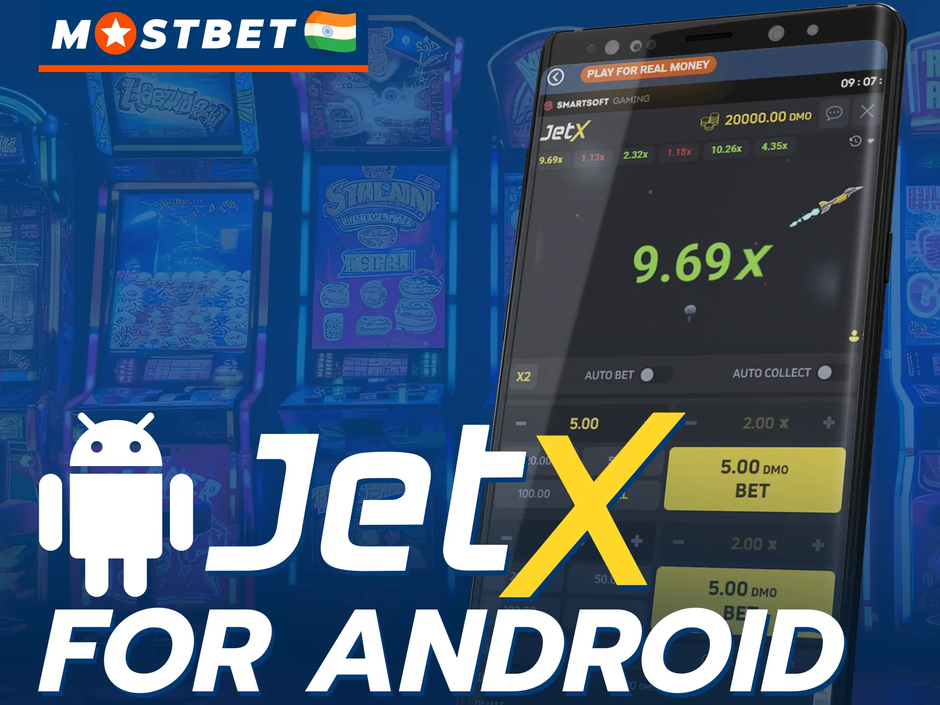 Play JetX on the Mostbet mobile app for Android.