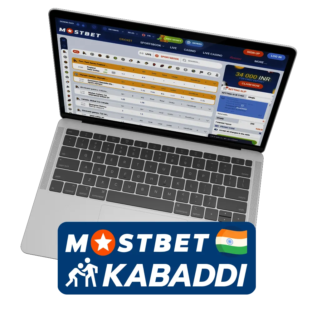 Place bets on Kabaddi events at Mostbet.