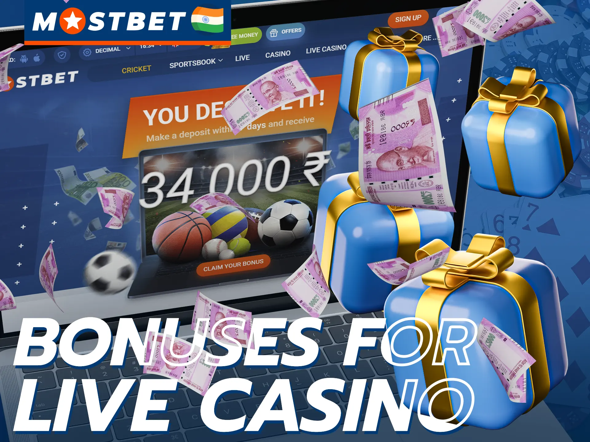 Get a special Mostbet bonus that will help you play profitably in a live casino.