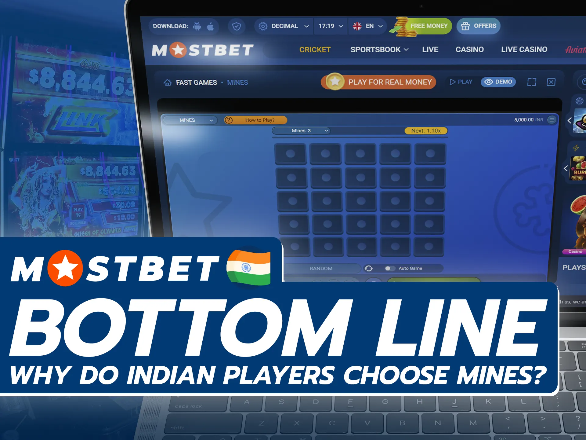 Indian players love to play Mines on Mostbet.