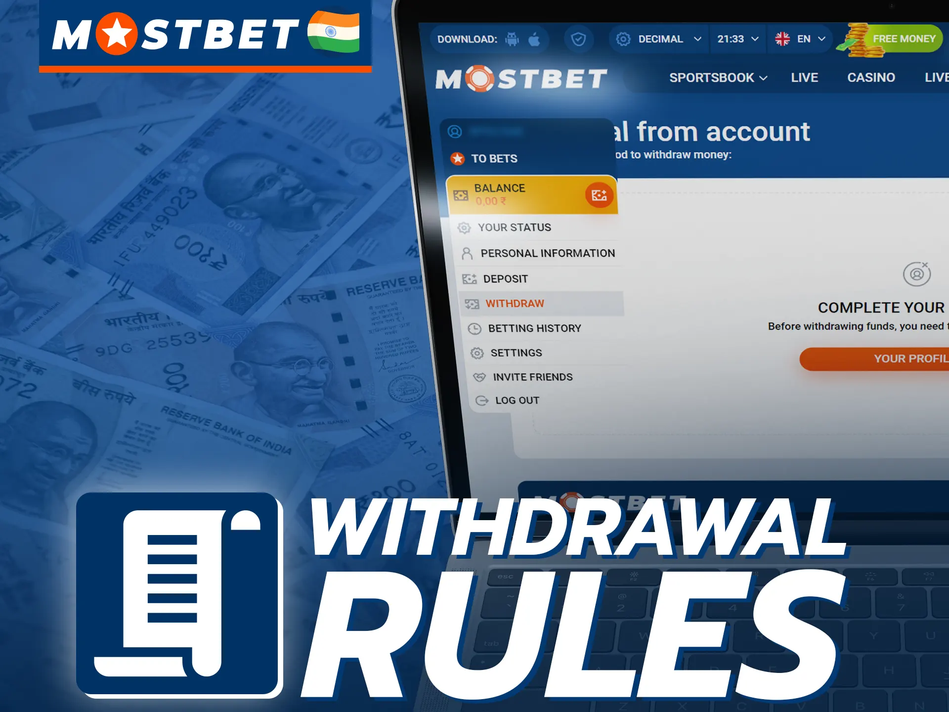 Before withdrawing money to Mostbet, study these rules.