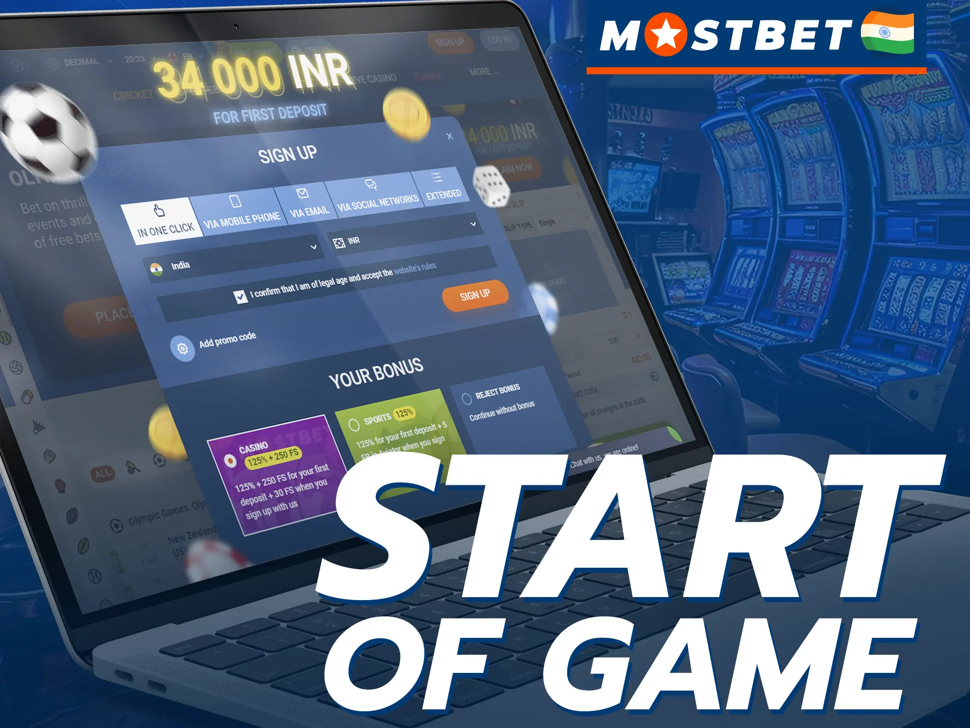 Follow these steps to start playing Penalty at Mostbet.