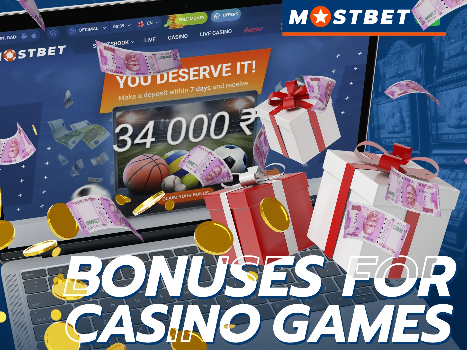 At Mostbet you can get various bonuses for the Plinko game.