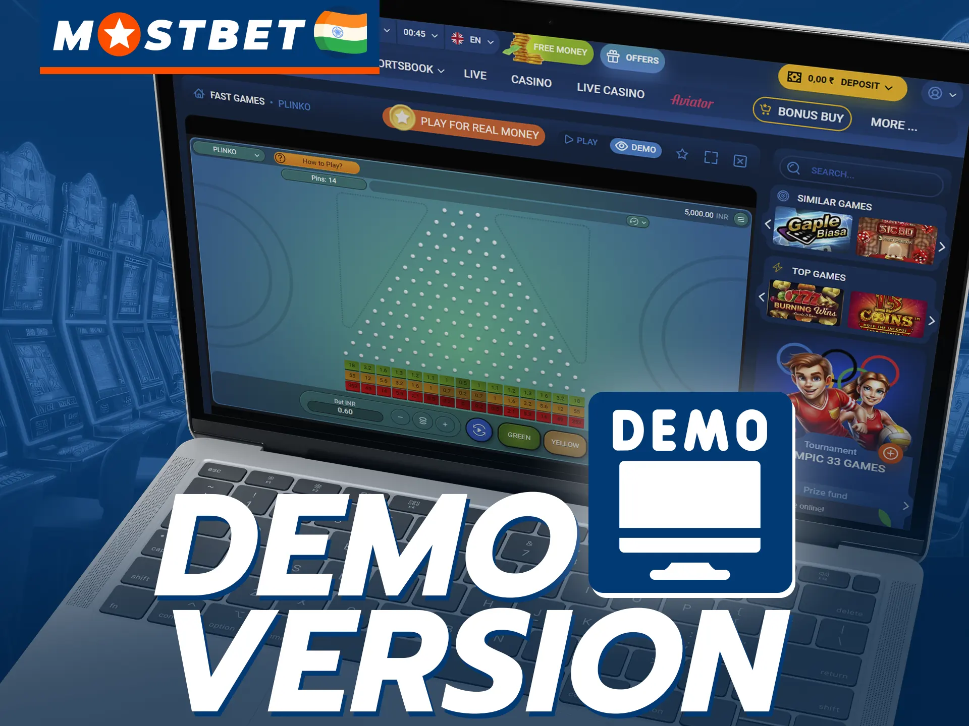 At Mostbet you can try your hand at a demo version of the Plinko game.