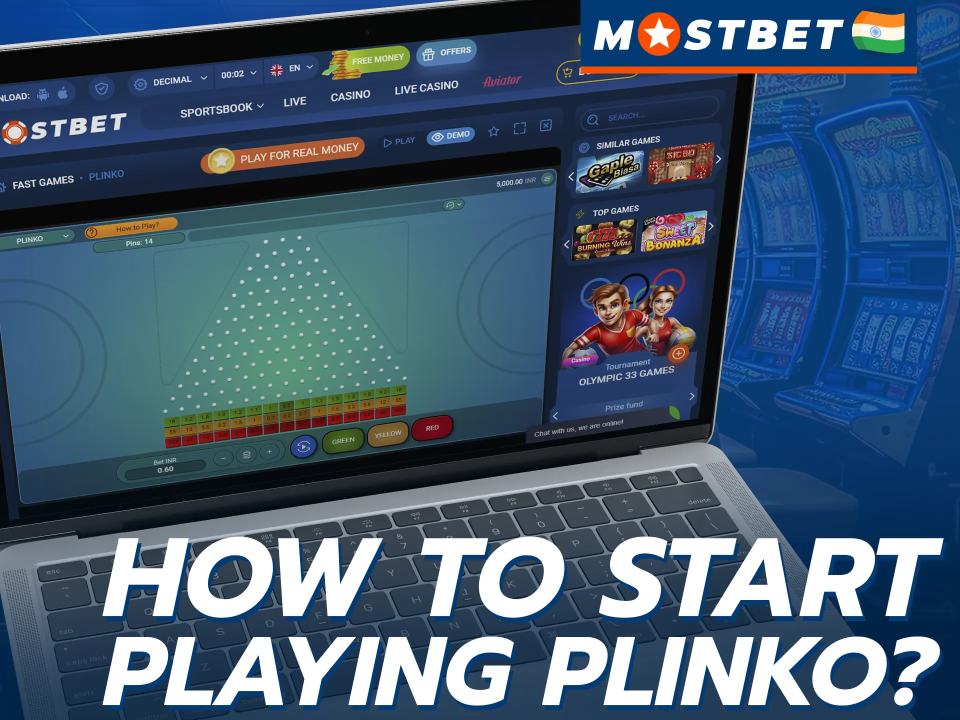 Start playing Plinko on Mostbet and win.