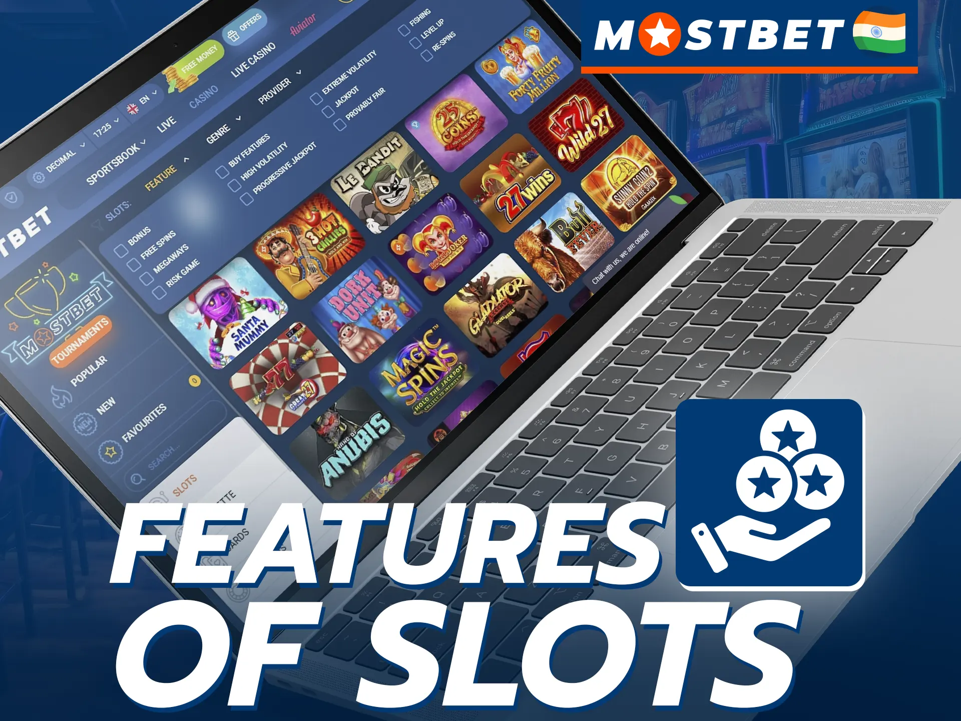 Mostbet slots have many nice features.