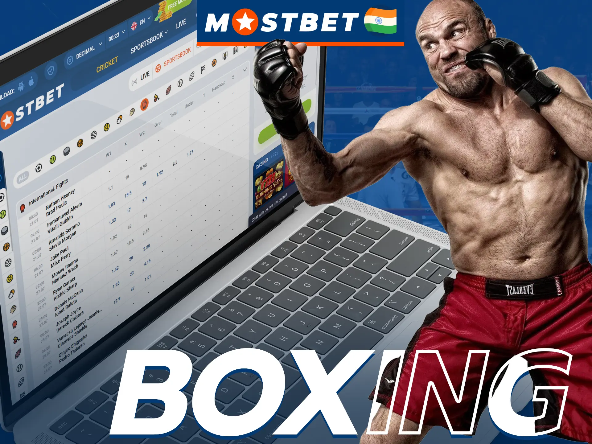 Try betting on boxing at Mostbet.