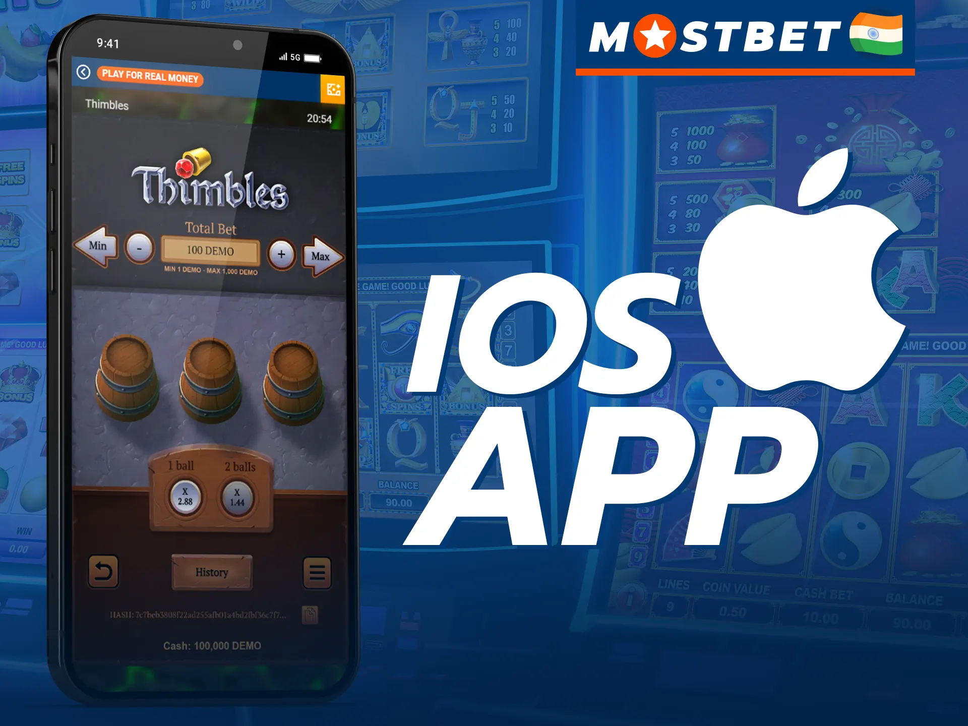 Play Thimbles for iOS on the Mostbet mobile app.