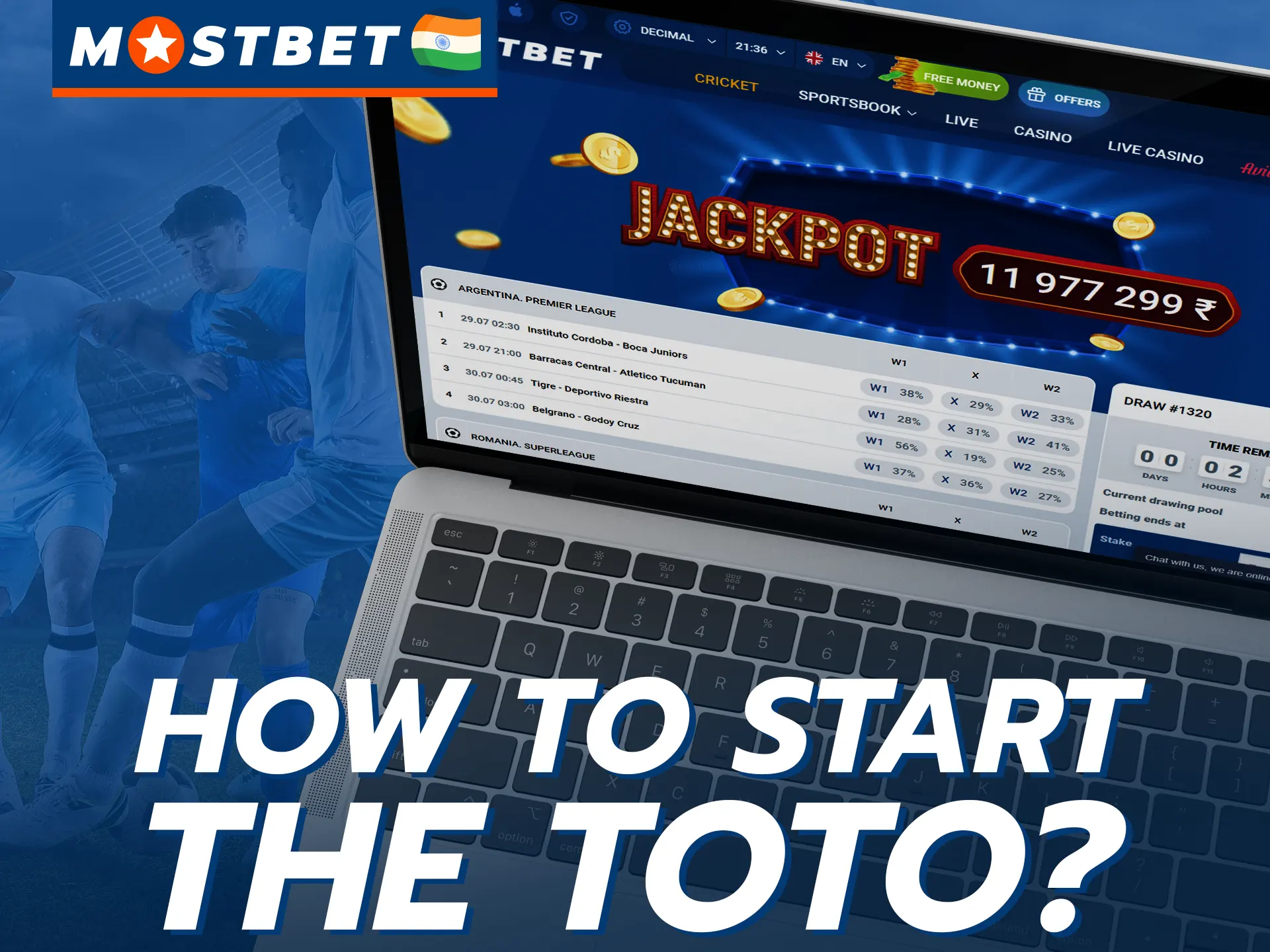 Find your favorite TOTO match on Mostbet and start betting.