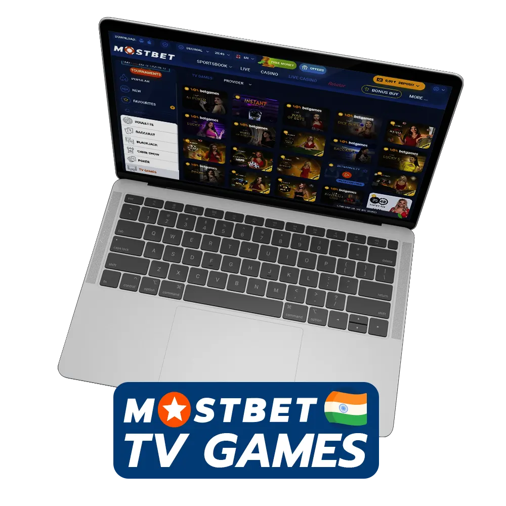 Play TV games and watch live broadcasts on Mostbet.